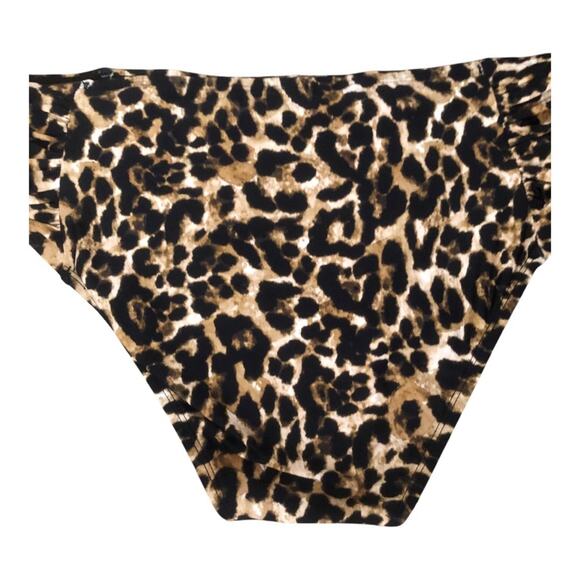 Alex Marie NWT Side Shirred High Cut Full Coverage Animal Print Bikini Bottom XL - Picture 4 of 13